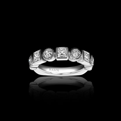 Old World Half Eternity Diamond Ring