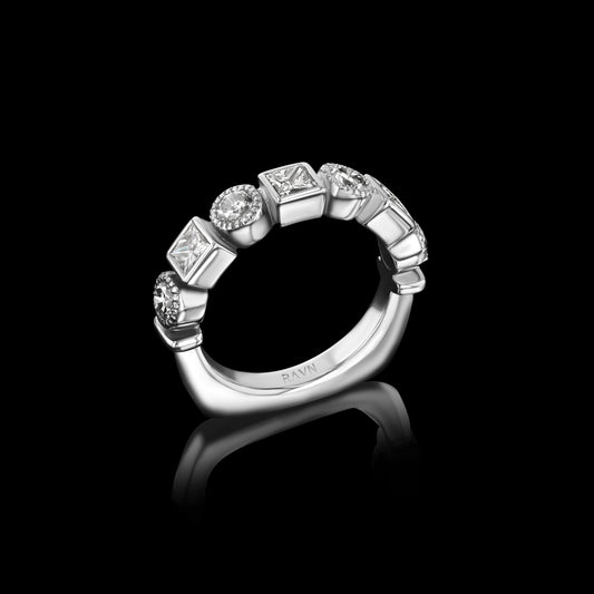 Old World Half Eternity Diamond Ring