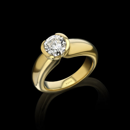 Classic Half Bezel Solitaire Ring