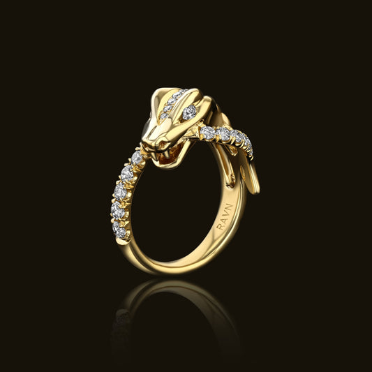 Coiled Ouroboros Ring
