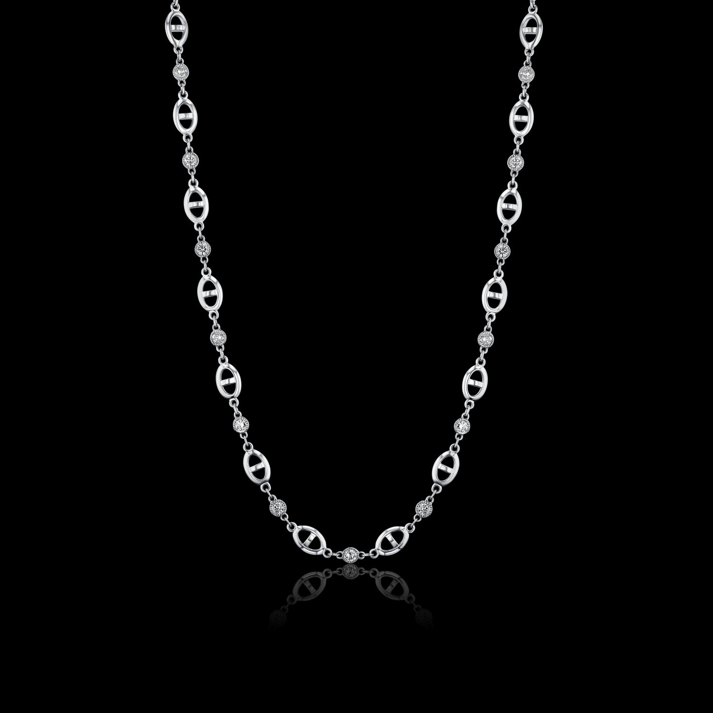 Equine Chain Necklace, Platinum