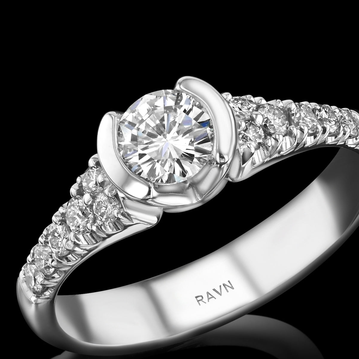 Half Bezel Classic Diamond Ring