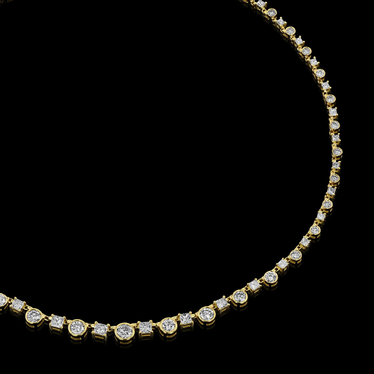 Orion’s Tennis Necklace with Princess & Round Diamonds