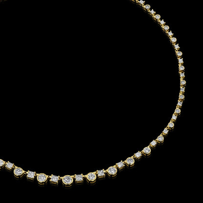 Orion’s Tennis Necklace with Princess & Round Diamonds