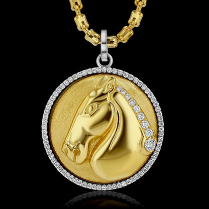 Equus Medallion with Diamond Halo